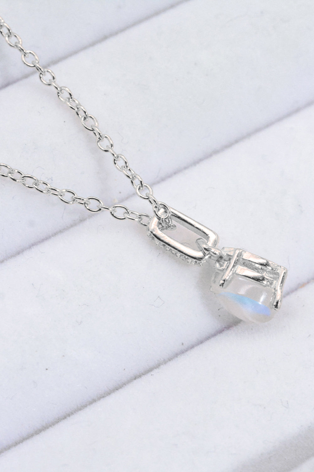 Moonstone Teardrop Pendant Necklace-Mope's Closet