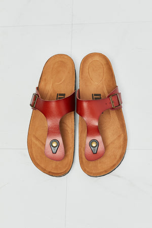 MMShoes Drift Away T-Strap Flip-Flop in Red-Mope's Closet