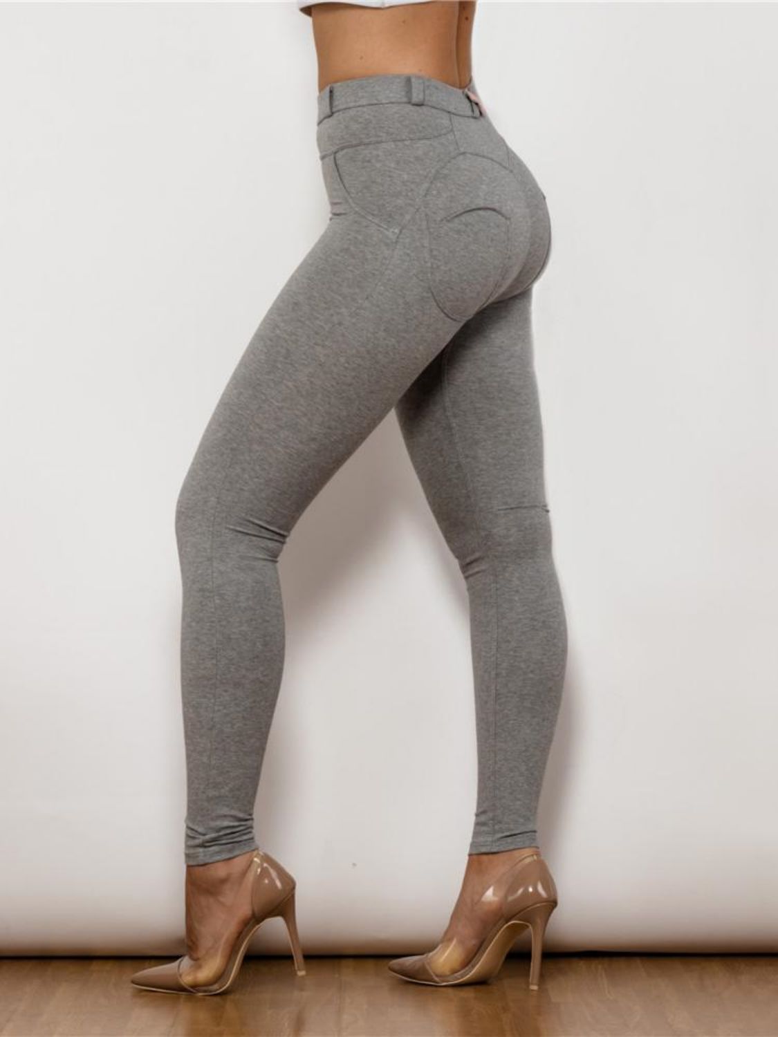 Full Size Contrast Detail High Waist Leggings-Mope's Closet