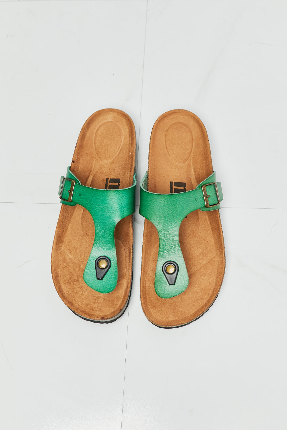 MMShoes Drift Away T-Strap Flip-Flop in Green-Mope's Closet