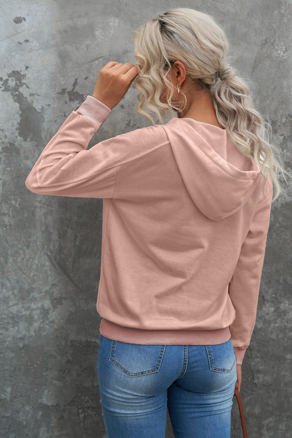 Lace-Up Dropped Shoulder Hoodie-Mope's Closet