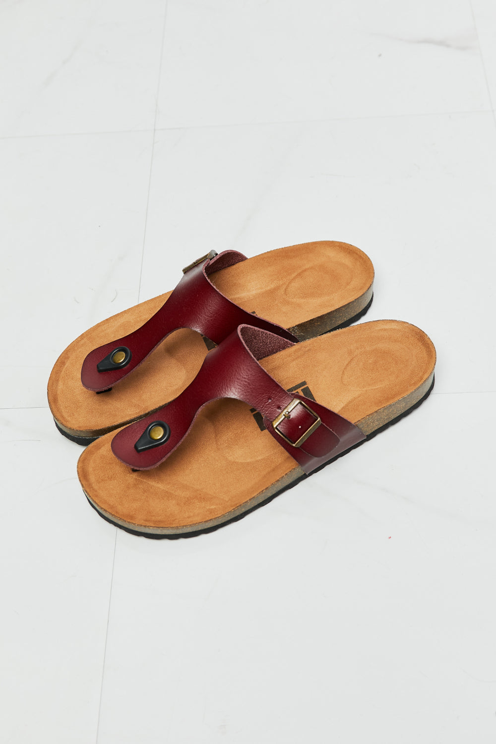 MMShoes Drift Away T-Strap Flip-Flop in Brown-Mope's Closet