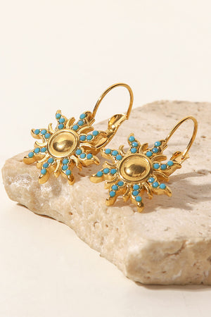 Turquoise Sun Drop Earrings-Mope's Closet