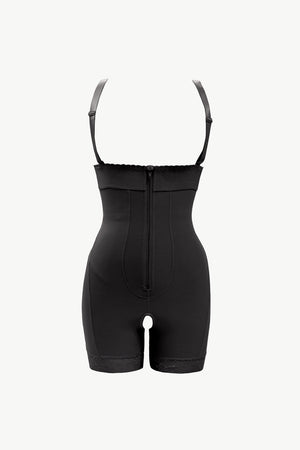 Full Size Zip Up Under-Bust Shaping Bodysuit-Mope's Closet