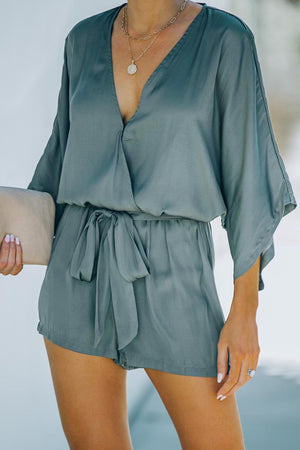 Tie Waist Dolman Sleeve Romper-Mope's Closet