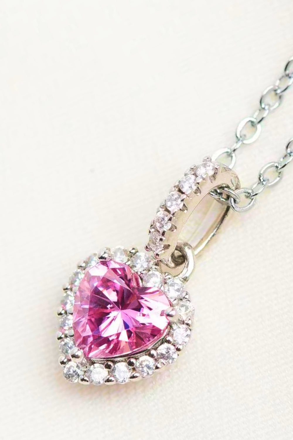 1 Carat Moissanite Heart Pendant Necklace-Mope's Closet