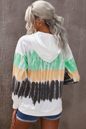 Tie-Dye Drawstring Pullover Hoodie-Mope's Closet