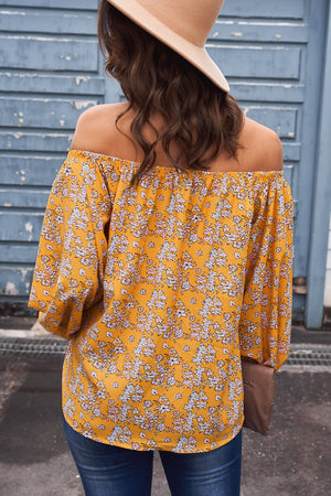 Off-Shoulder Balloon Sleeve Top-Mope's Closet