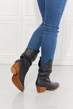 MMShoes Better in Texas Scrunch Cowboy Boots in Navy-Mope's Closet