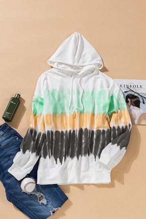 Tie-Dye Drawstring Pullover Hoodie-Mope's Closet