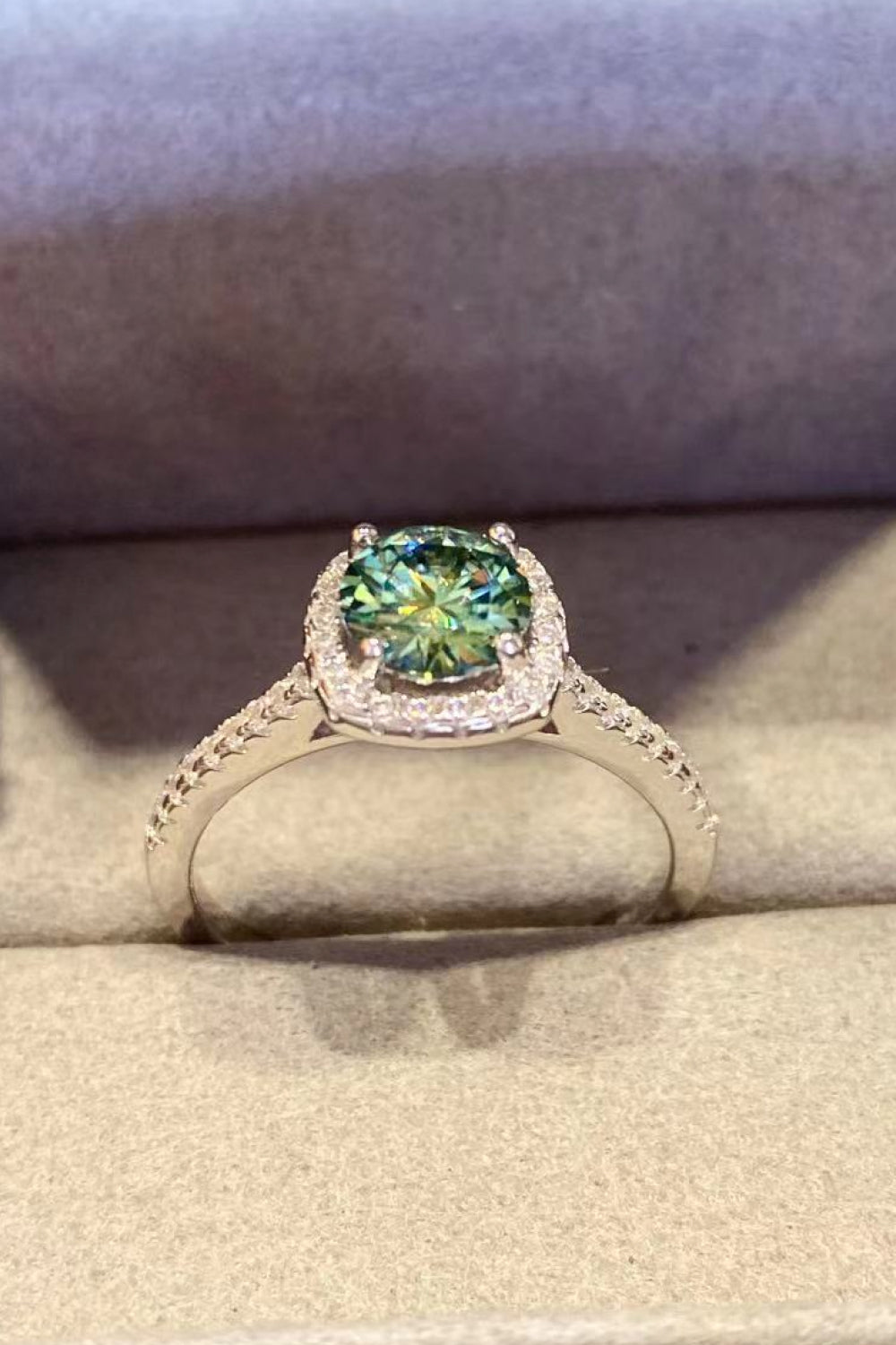 3 Carat Moissanite Platinum-Plated Cluster Ring-Mope's Closet