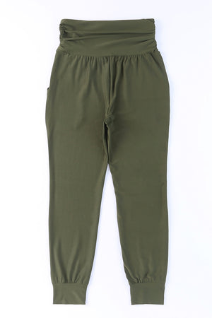 High-Rise Wide Waistband Joggers-Mope's Closet