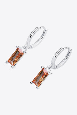 Retro 925 Sterling Silver Cubic Zirconia Drop Earrings-Mope's Closet