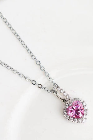 1 Carat Moissanite Heart Pendant Necklace-Mope's Closet