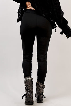 Grommet Lace Up Leggings-Mope's Closet