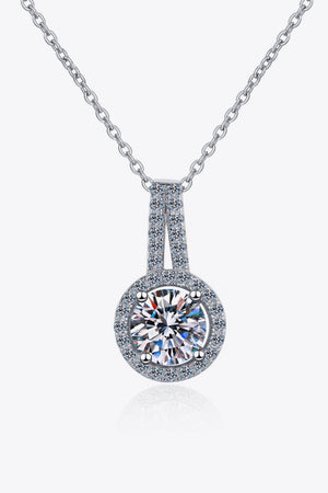 Build You Up Moissanite Round Pendant Chain Necklace-Mope's Closet