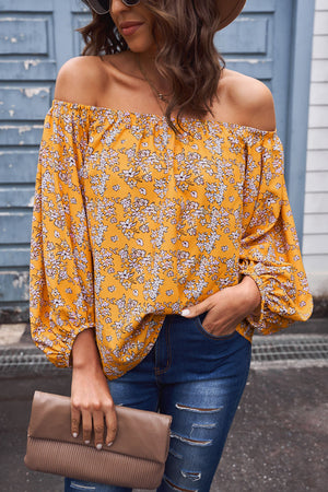 Off-Shoulder Balloon Sleeve Top-Mope's Closet