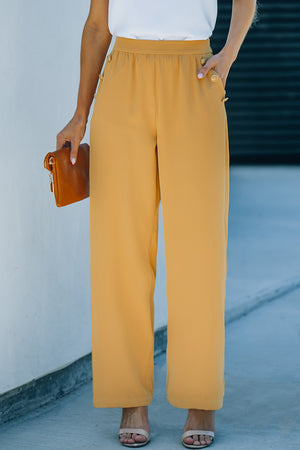 High Waist Wide Leg Pants with Pockets-Mope's Closet