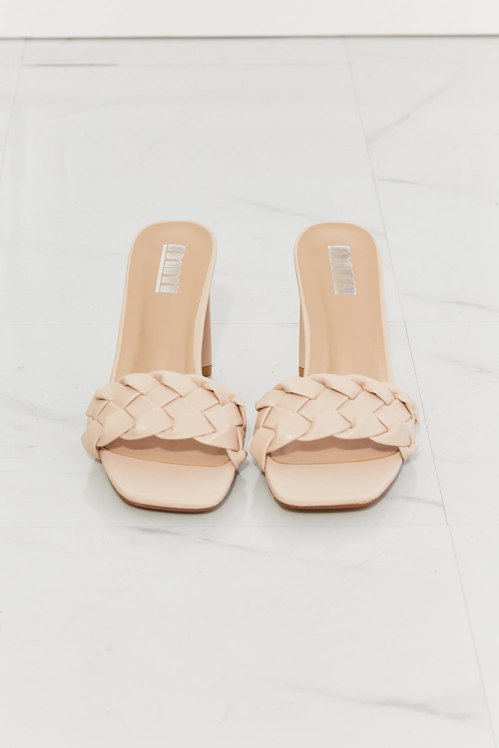 MMShoes Top of the World Braided Block Heel Sandals in Beige-Mope's Closet