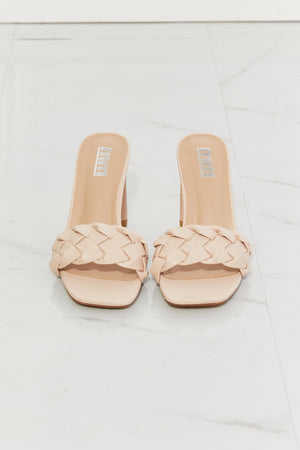 MMShoes Top of the World Braided Block Heel Sandals in Beige-Mope's Closet