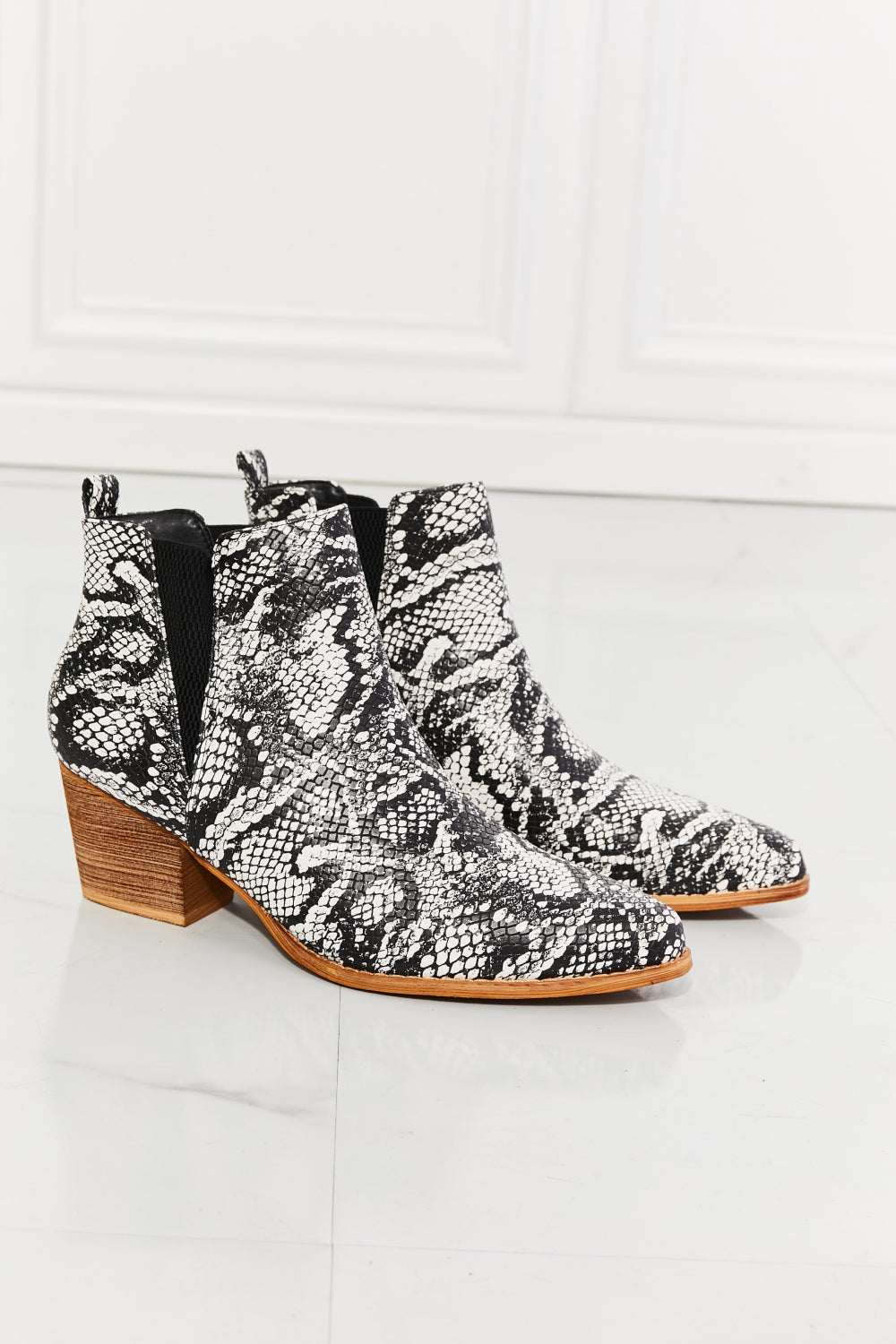 MMShoes Back At It Point Toe Bootie in Snakeskin-Mope's Closet