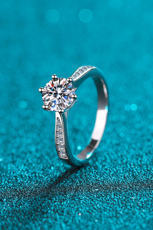 925 Sterling Silver Moissanite Adjustable Ring-Mope's Closet