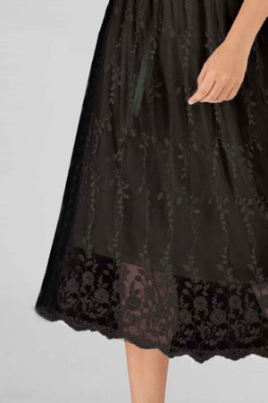 Scalloped Lace Half Sleeve Midi Dress-Mope's Closet