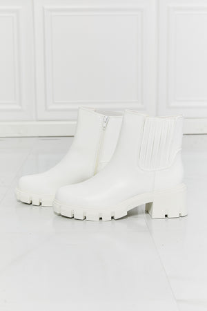 MMShoes What It Takes Lug Sole Chelsea Boots in White-Mope's Closet