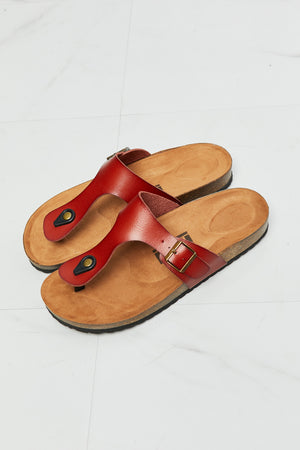 MMShoes Drift Away T-Strap Flip-Flop in Red-Mope's Closet