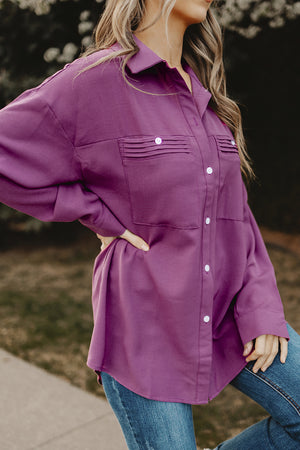 Button-Up Roll-Tab Sleeve Shirt-Mope's Closet