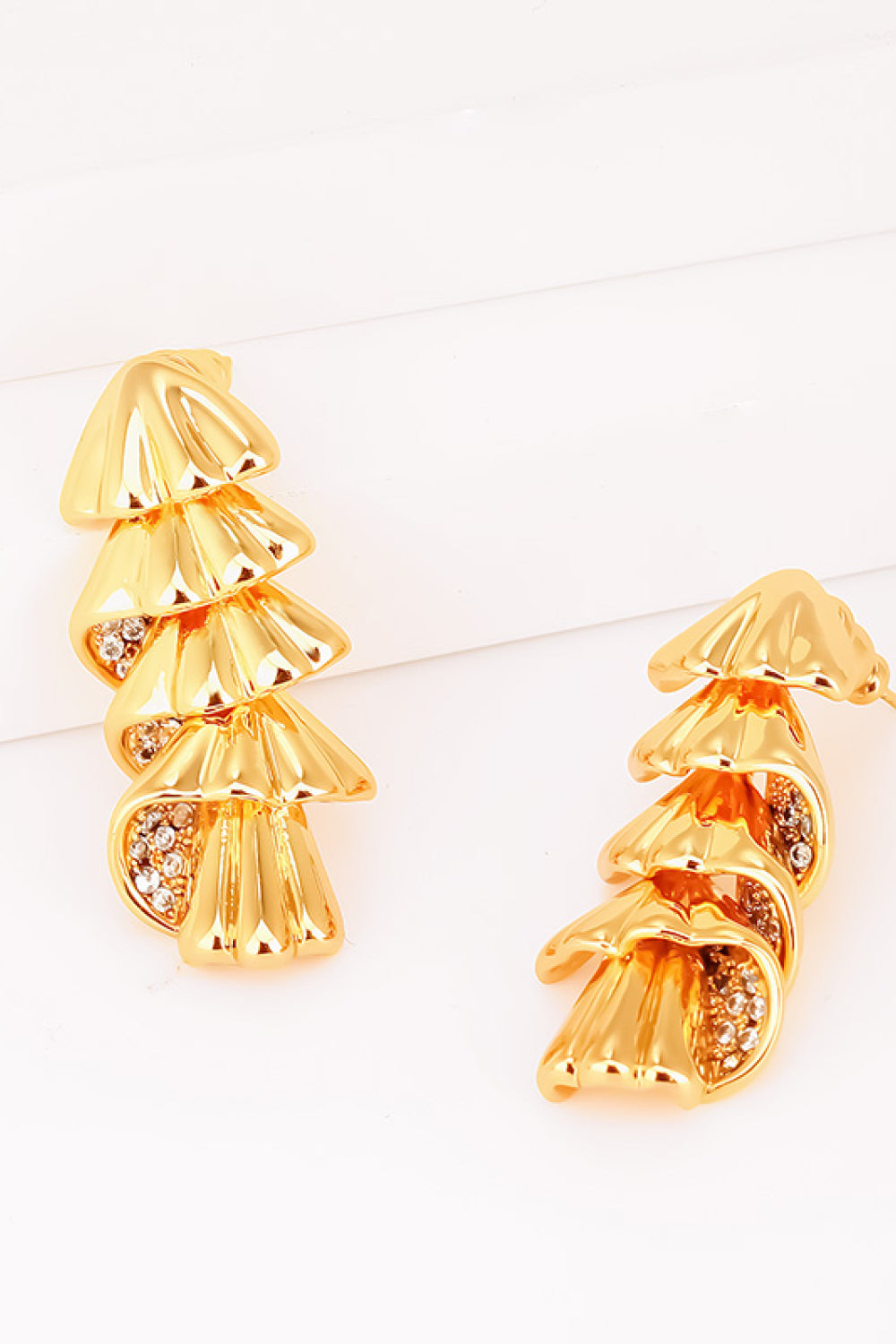 So Gorgeous 18K Gold-Plated Rhinestone Earrings-Mope's Closet