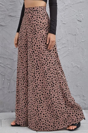 Animal Print High-Rise Culottes-Mope's Closet