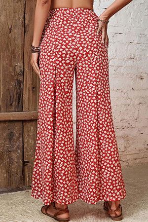 Floral High-Rise Wide Leg Flare Pants-Mope's Closet