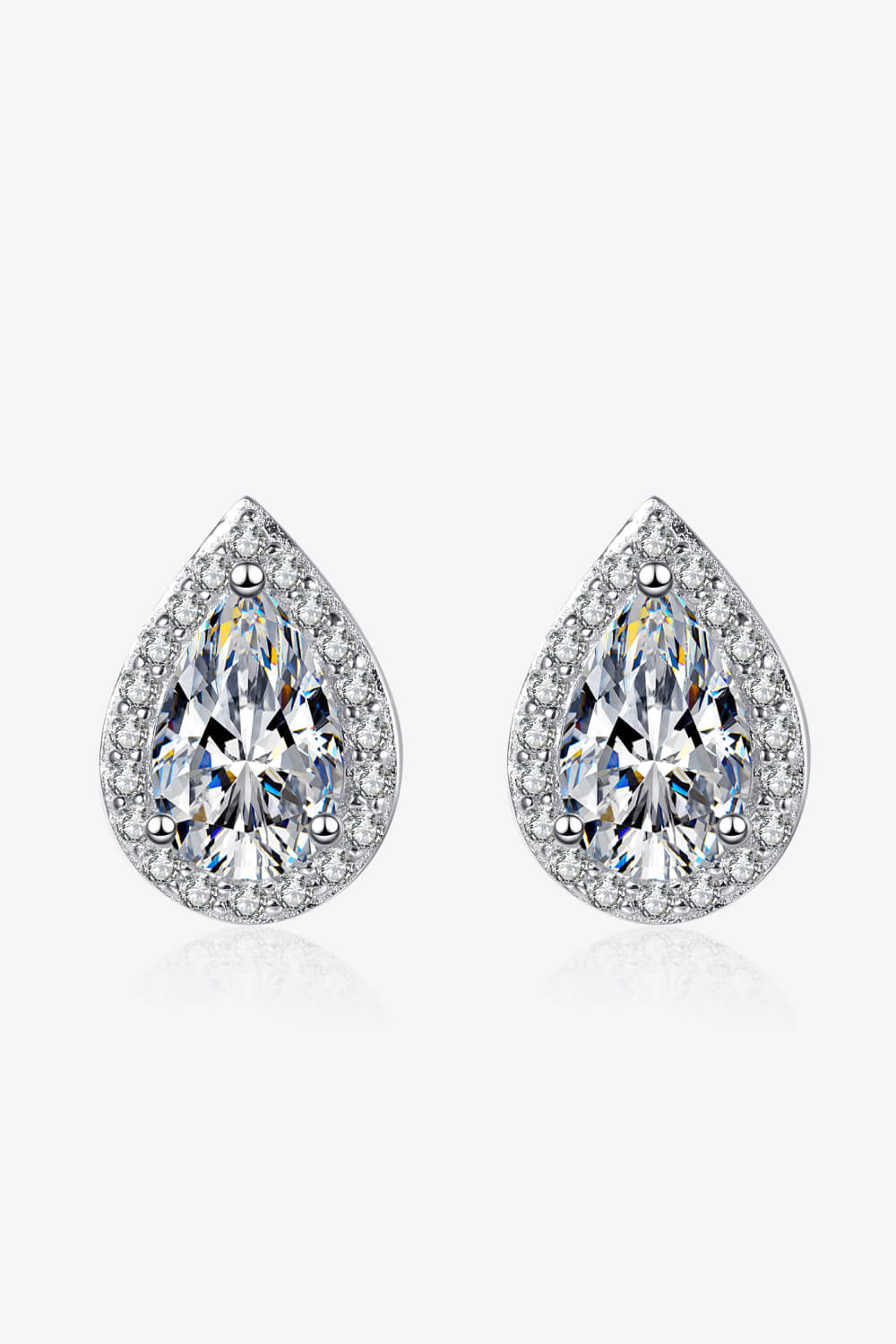 Moissanite Teardrop Stud Earrings-Mope's Closet