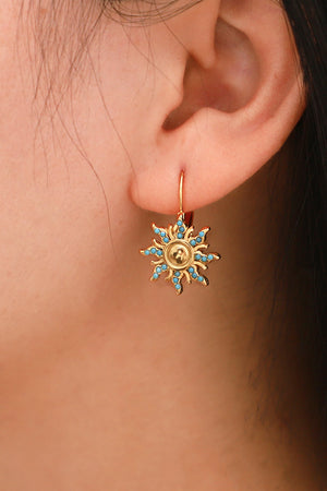 Turquoise Sun Drop Earrings-Mope's Closet